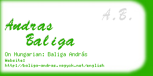 andras baliga business card