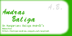 andras baliga business card